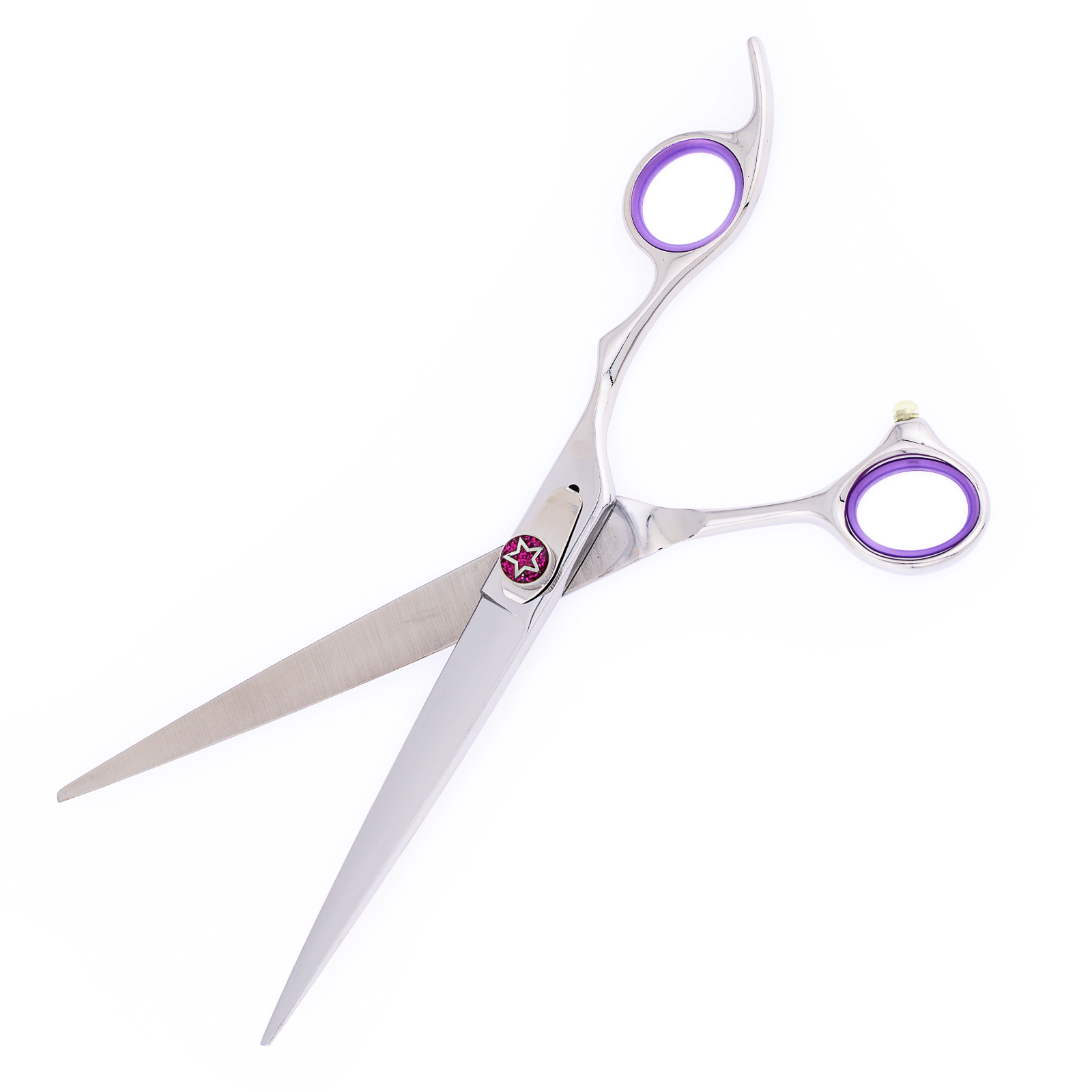 Titan Shears – Hoshi Silver & Purple Straight Shears 7.5” image 2